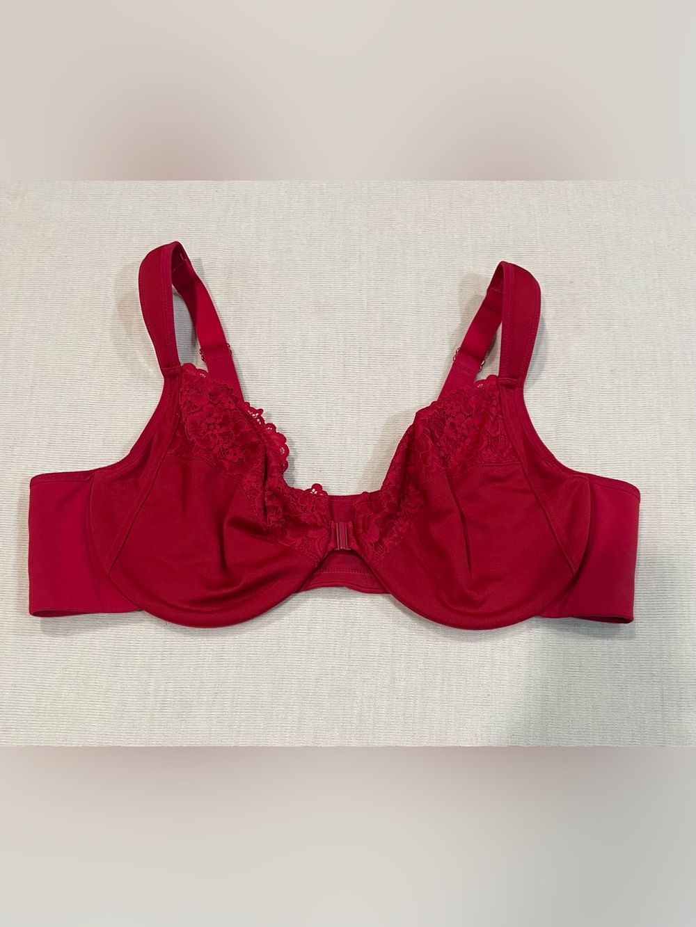 DELIMIRA Red Front Closure Lace Underwire Bra Size 46B W657A